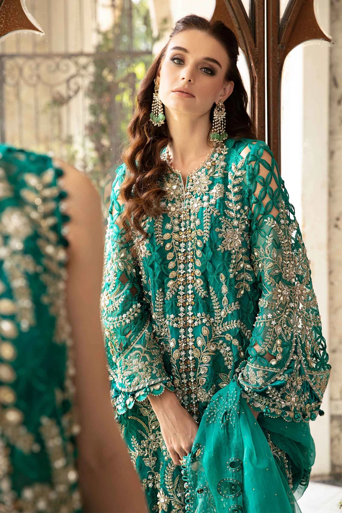 Maria B Seagreen Exclusive Formal Collection Organza Replica LF0076