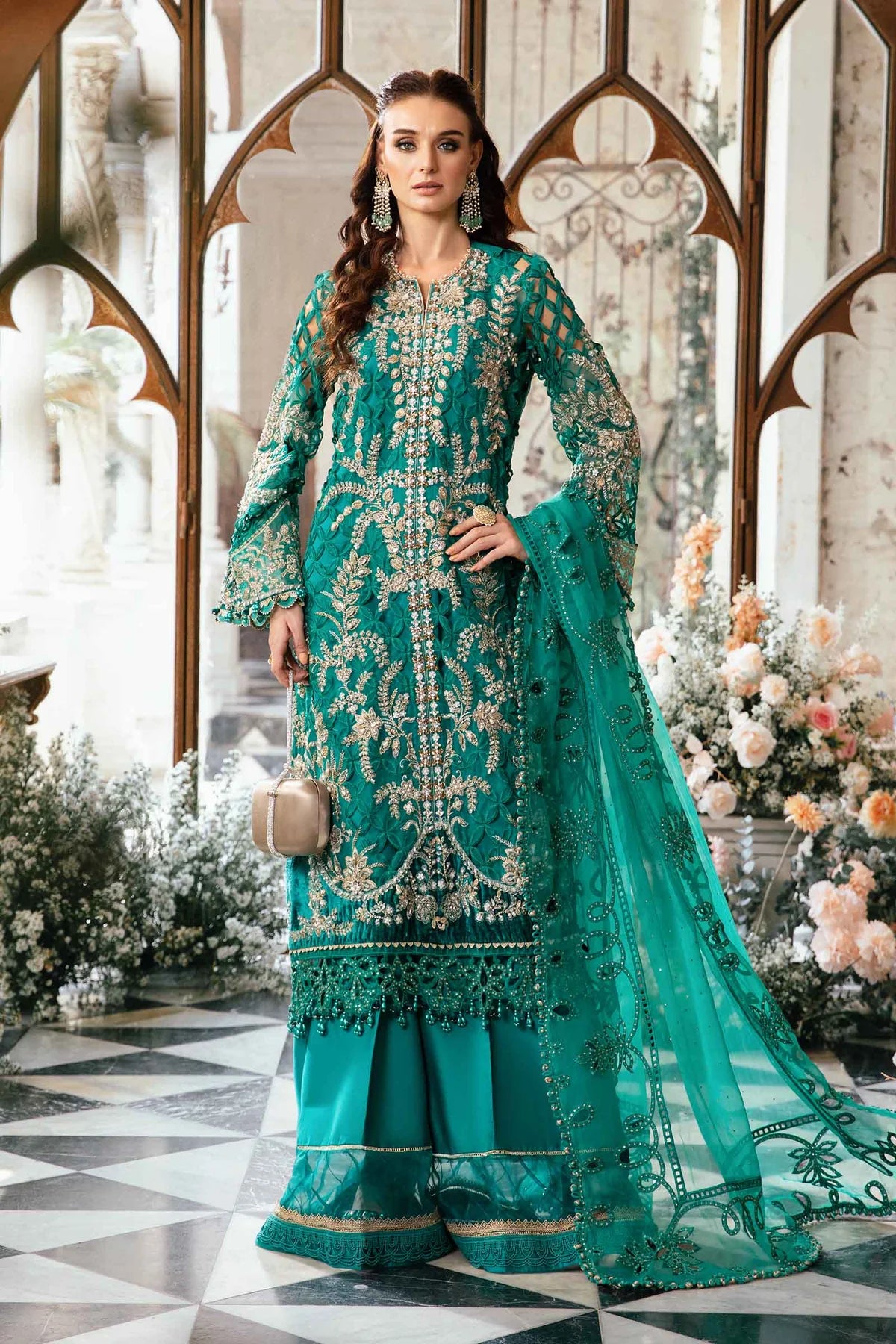 Maria B Seagreen Exclusive Formal Collection Organza Replica LF0076