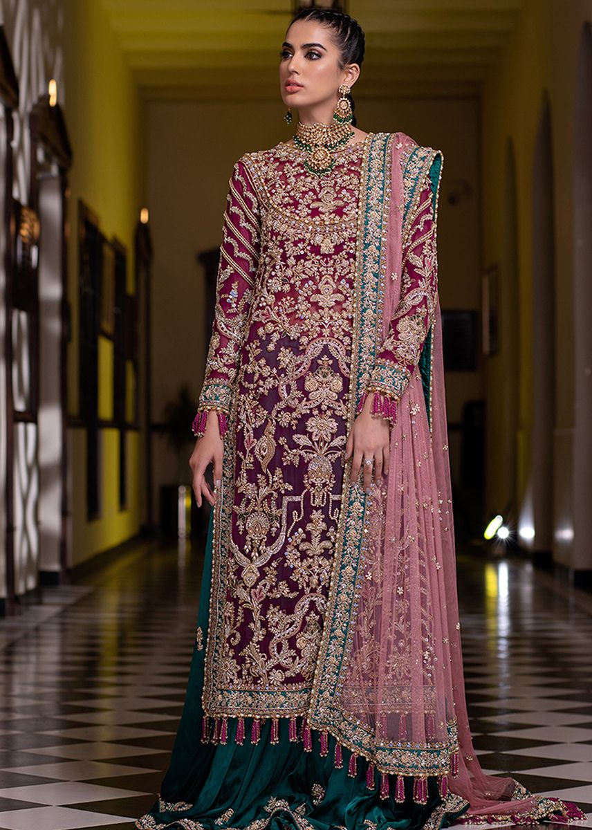AYEZA KHAN LUX heavy embroidered with full handwork Code MD 10097
