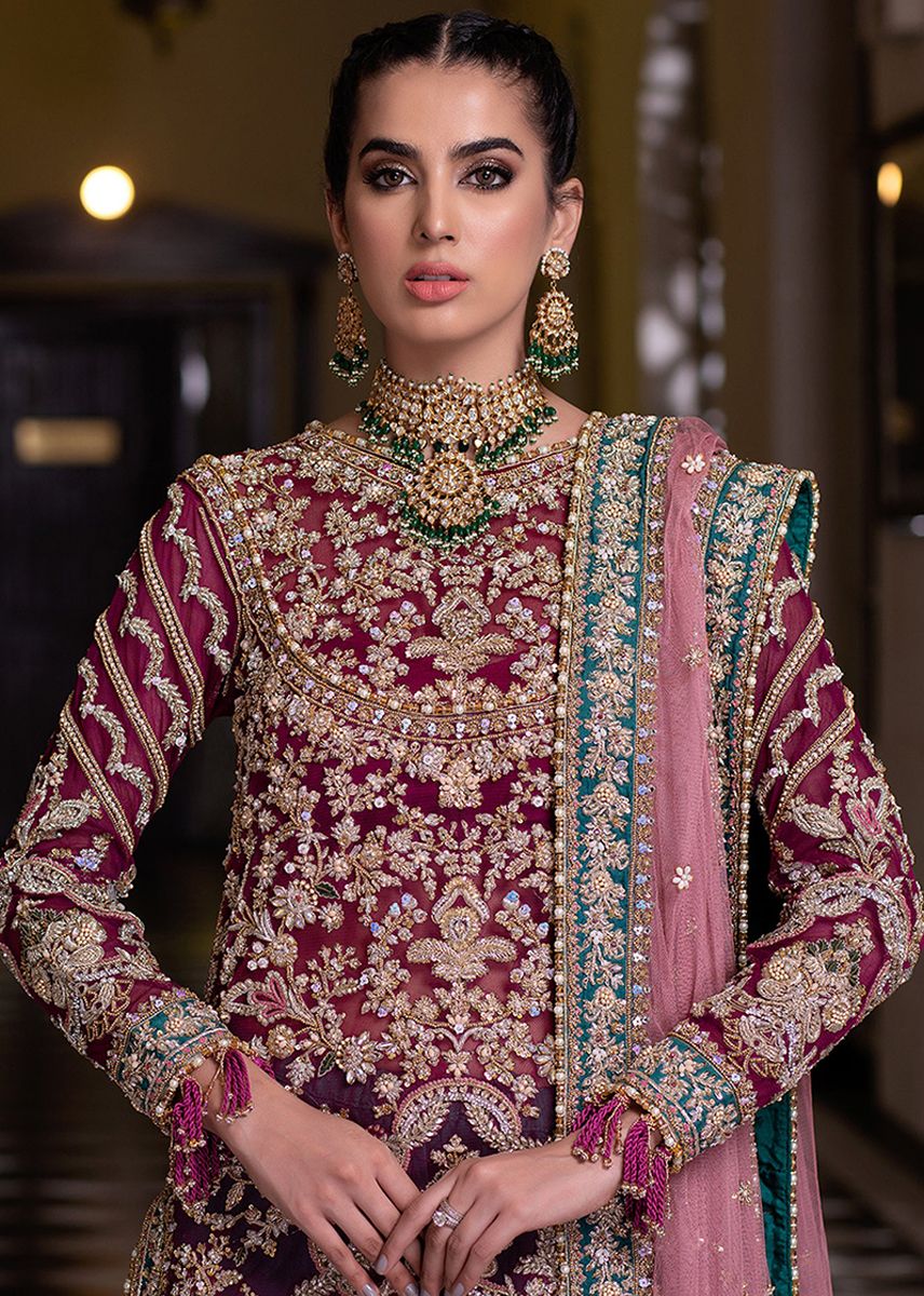 AYEZA KHAN LUX heavy embroidered with full handwork Code MD 10097