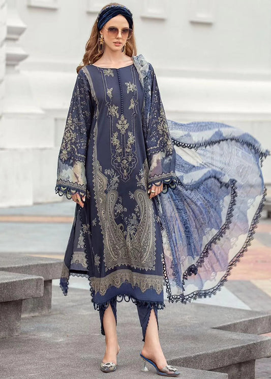 Maria B MPrint Navy Blue Lawn LF0943