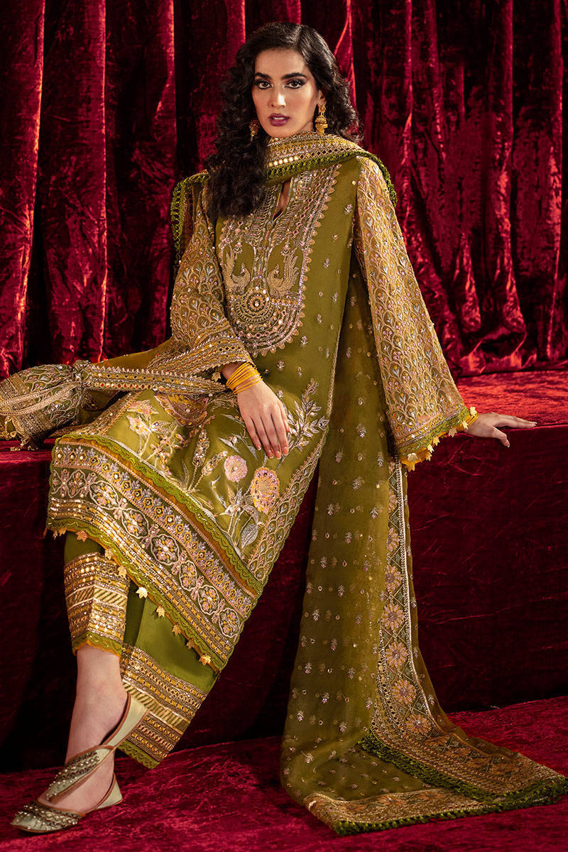 Mohsin Naveed Ranjha Mehndi Green Formal LF0925