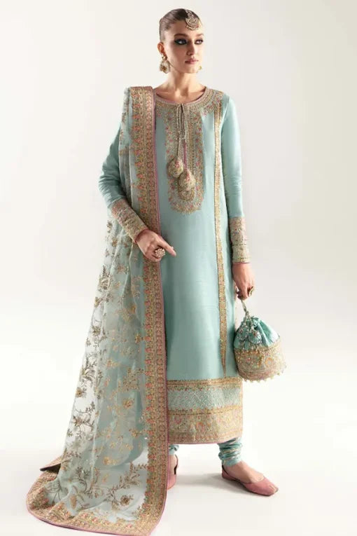Kanwal Malik Blue Formal Collection Raw Silk