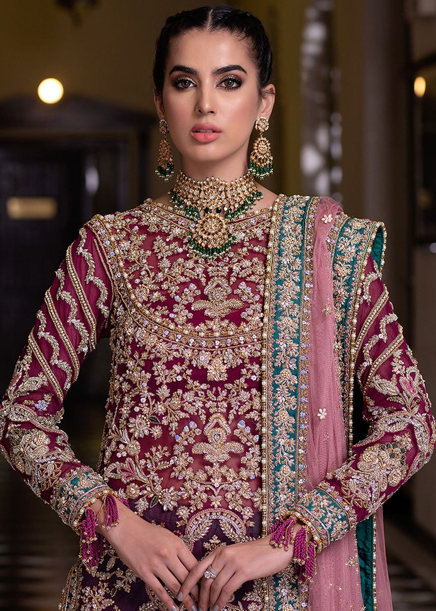 AYEZA KHAN LUX heavy embroidered with full handwork  Code MD 10097