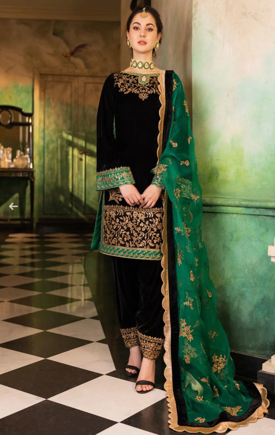 Zainab Chottani Green Velvet