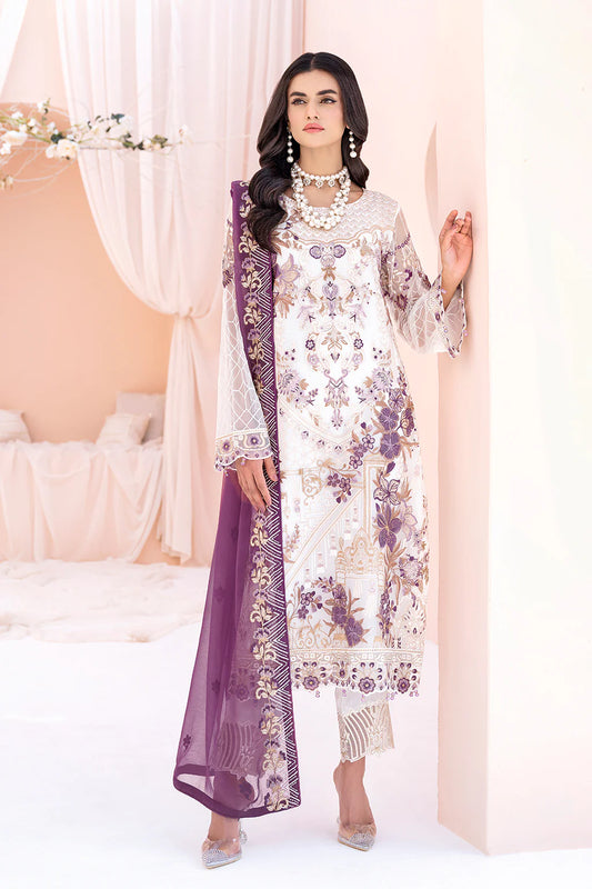 Embroidered chiffon formal LF0974