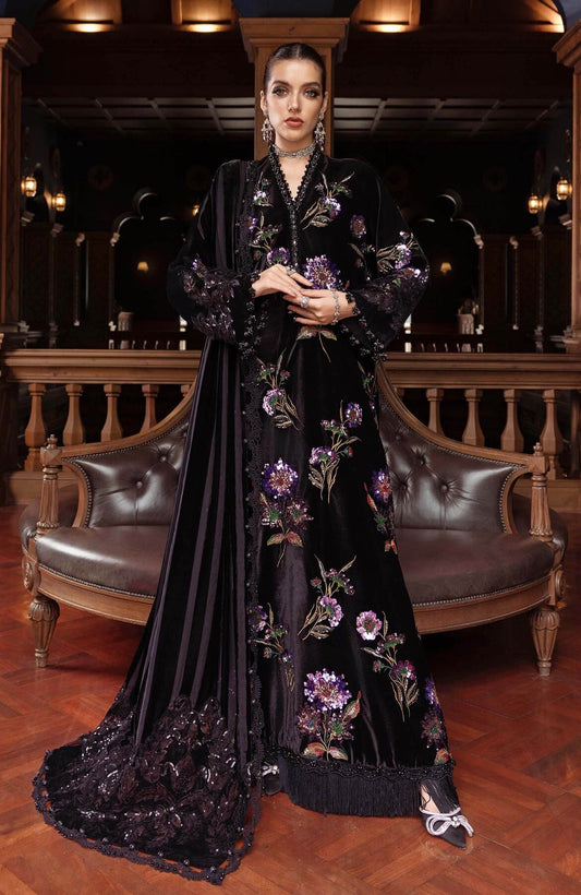 Maria B Jet Black Winter Collection Palachi Velvet