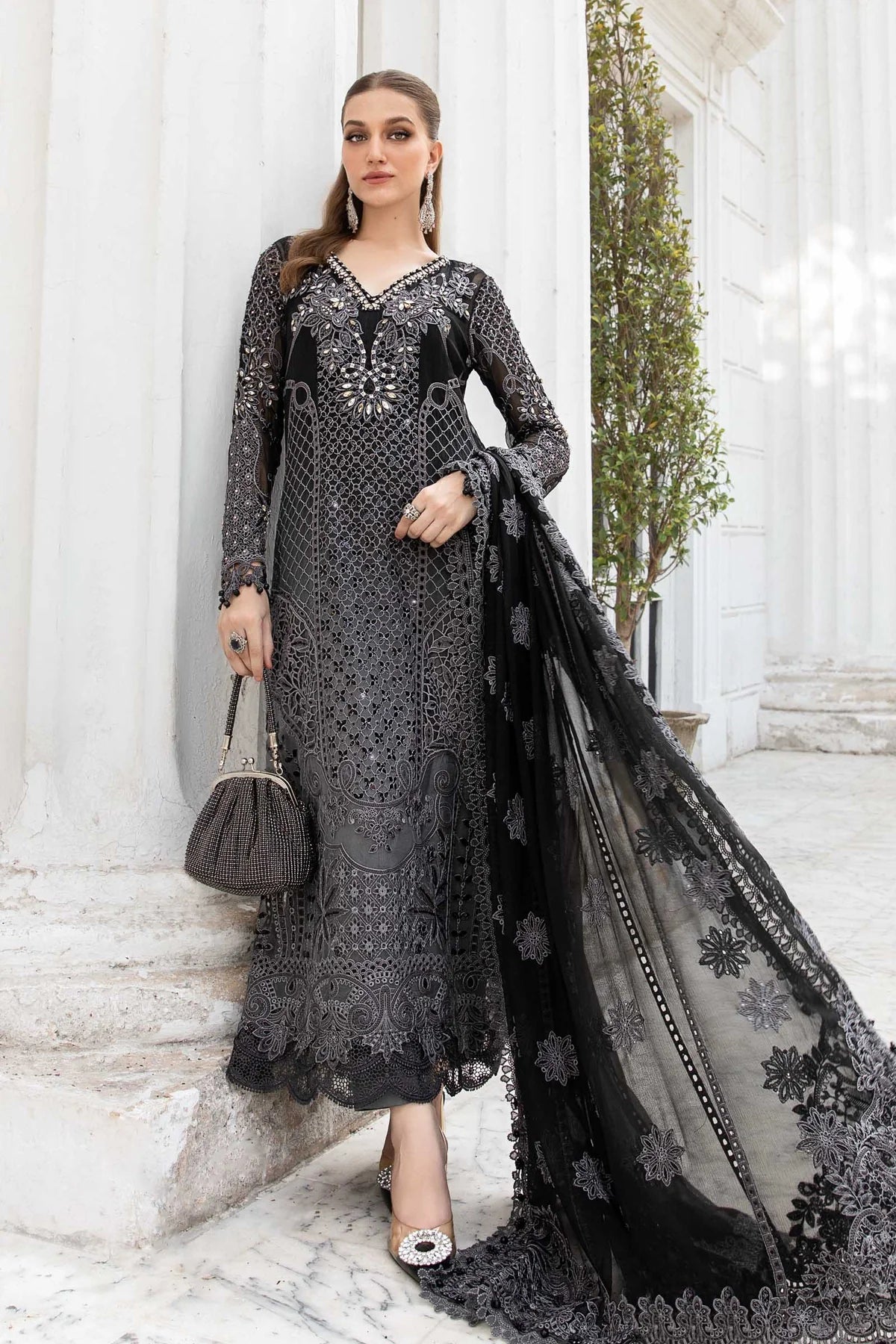 Maria B Black Formal Collection Chiffon Replica