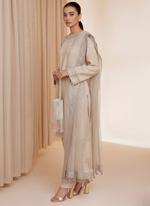 Cream Formal Collection Raw Silk