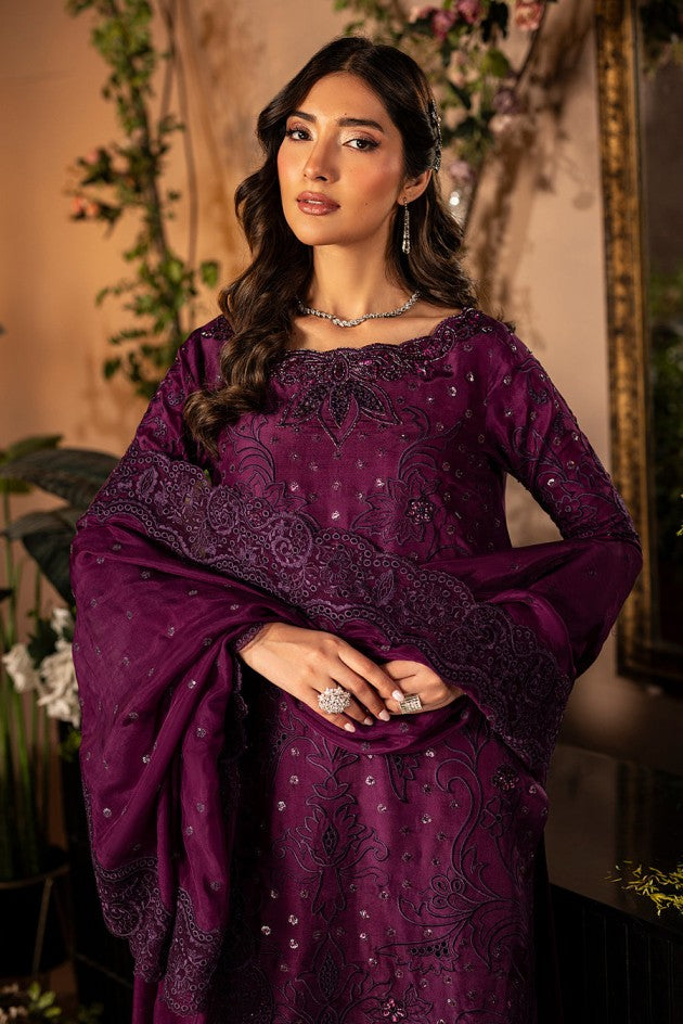 Mina Kashif Maroon Formal Collection Silk