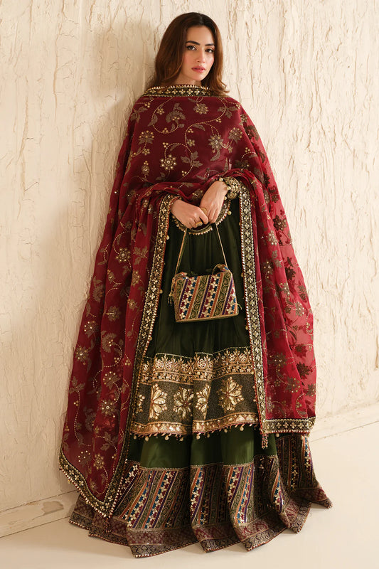 Jazmin Green Formal Gharara Collection Velvet