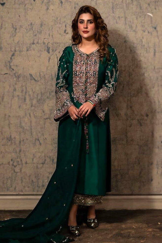 Hijab Seagreen Formal Raw Silk Collection