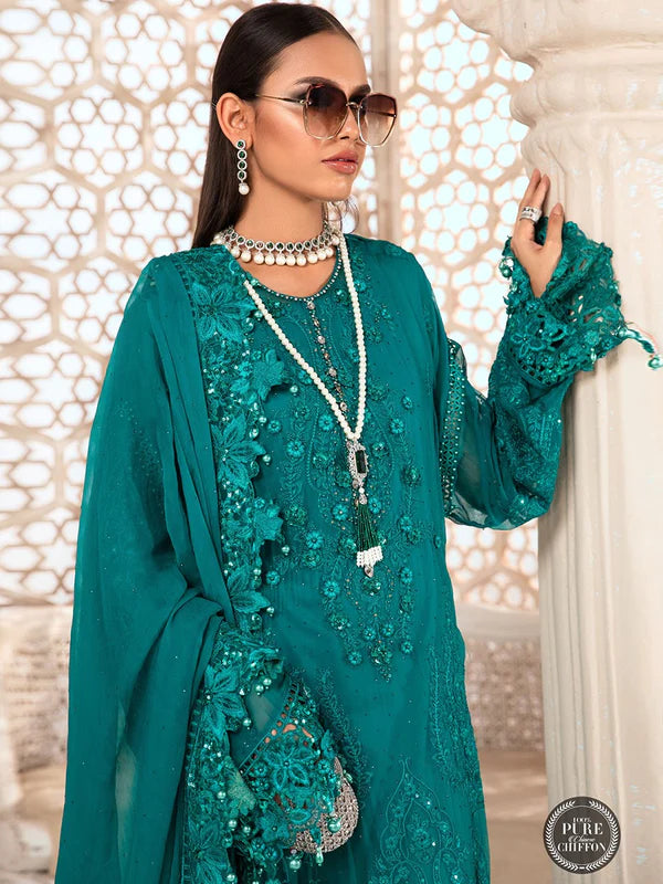 Maria B Chiffon - Deep and Sea Green lux LF0951