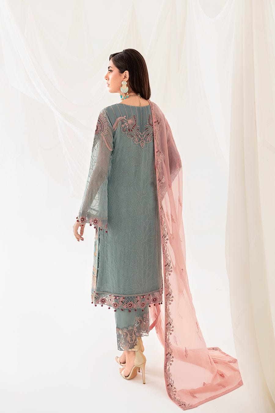 Embroidered Chiffon formal LF0972