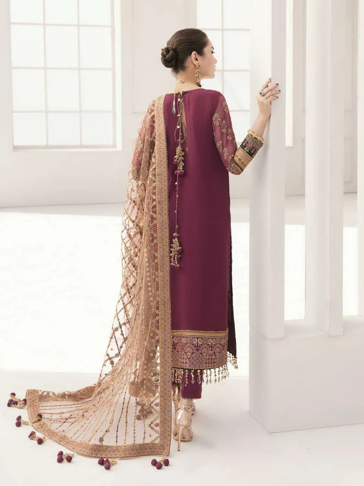 Baroque Maroon Formal Collection Chiffon