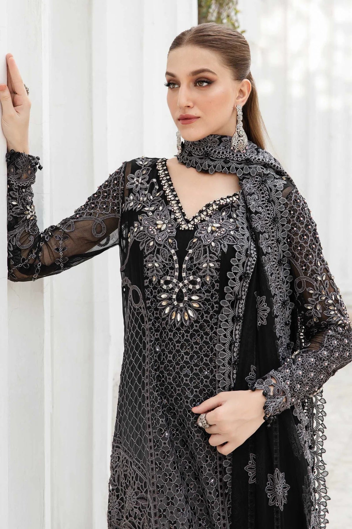 Maria B Black Formal Collection Chiffon Replica