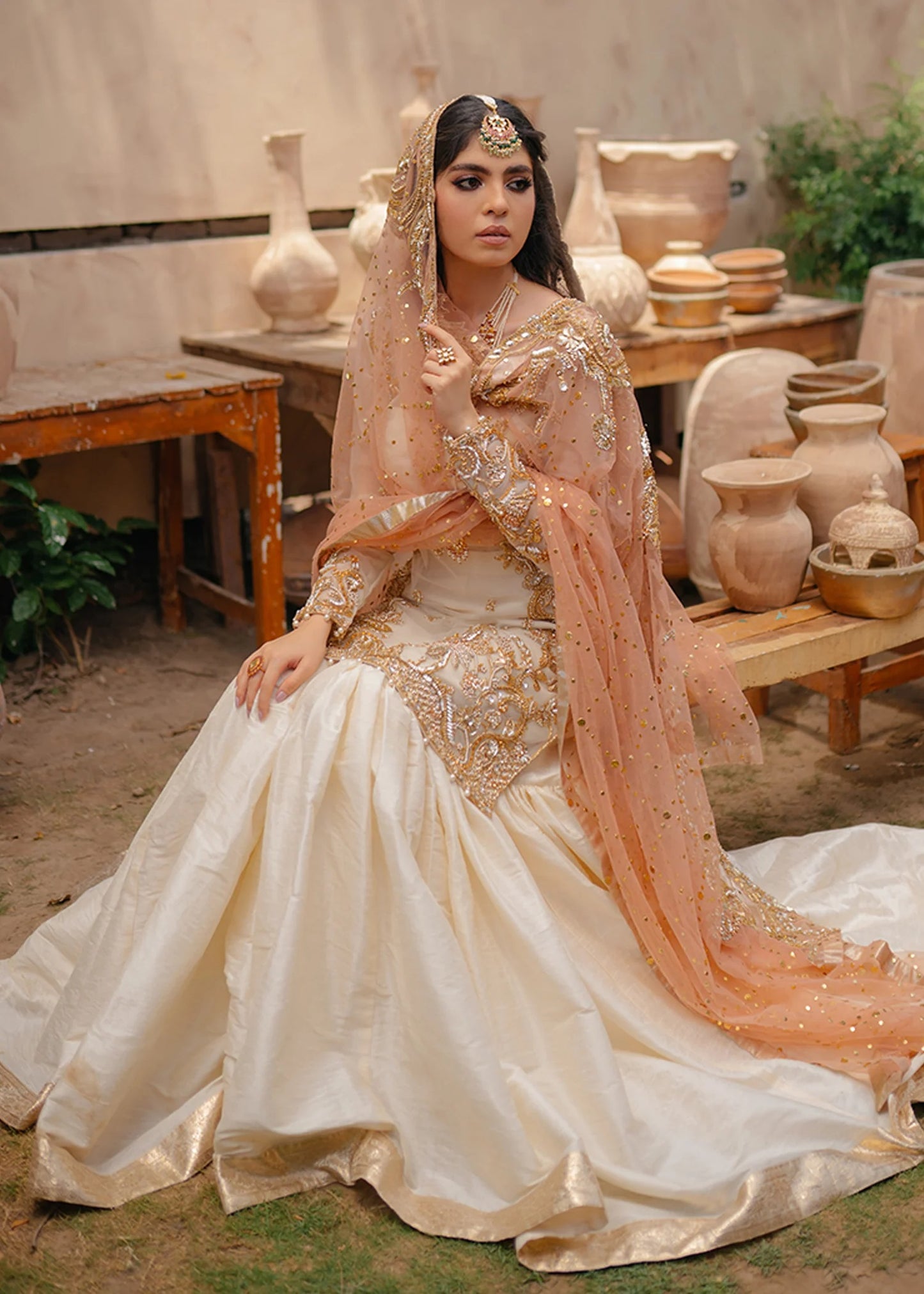 White  Collection Organza Gharara