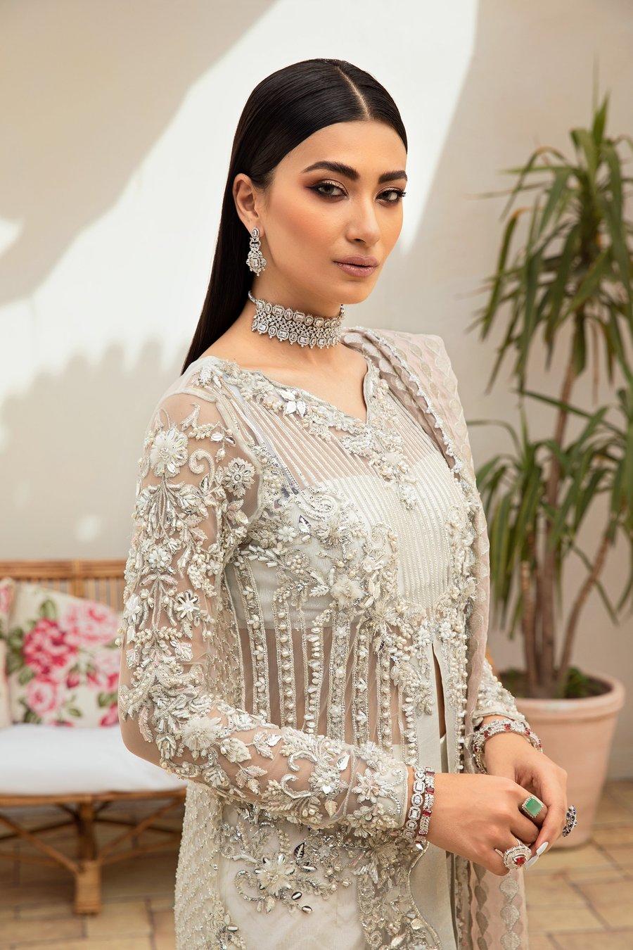 Mariam hussain White pearl Luxury Collection LF 0931